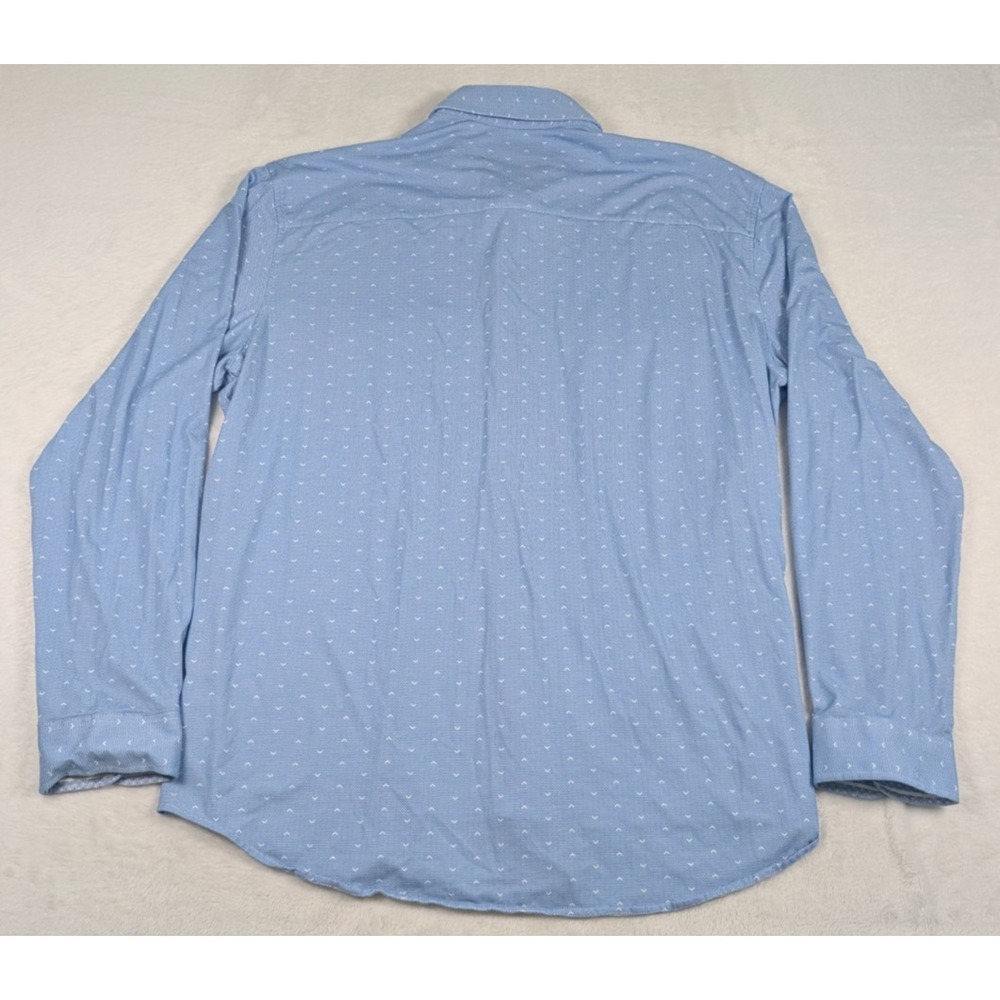 Buttercloth Icy Cotton Long Sleeve Shirt Mens 2XL Reg Fit Blue Geometric AOP - Picture 8 of 9
